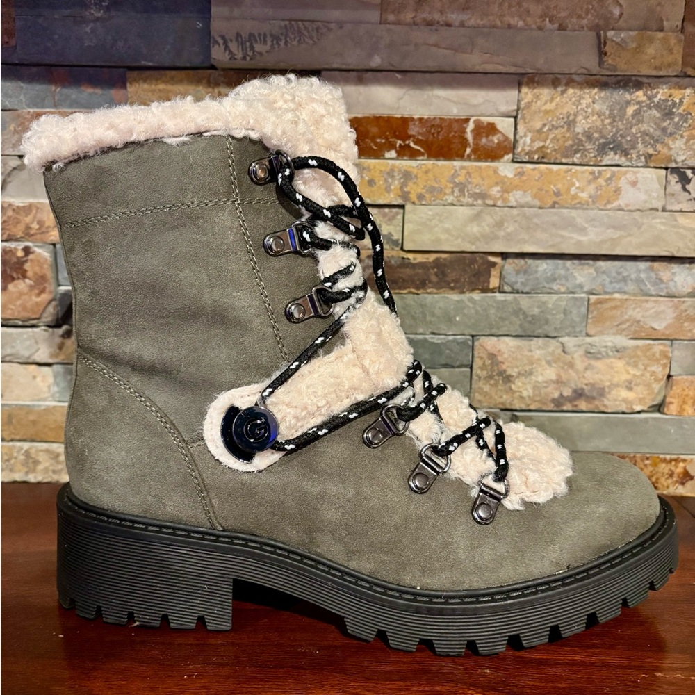 Women's Suede Ankle Boots with Faux Fur Lining